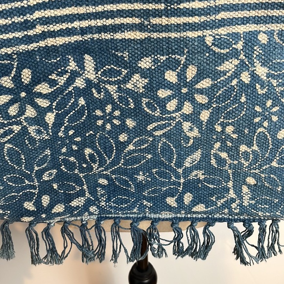 Tote bag in woven fabric and faux leather handles - Picture 3 of 6